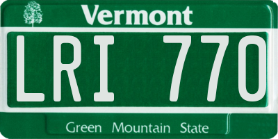 VT license plate LRI770