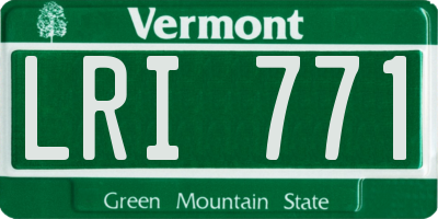VT license plate LRI771