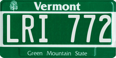 VT license plate LRI772