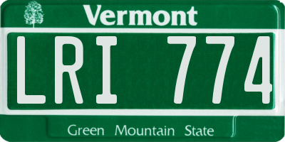 VT license plate LRI774