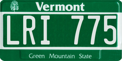 VT license plate LRI775