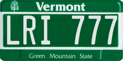 VT license plate LRI777