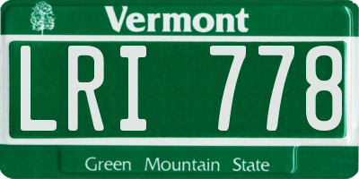 VT license plate LRI778