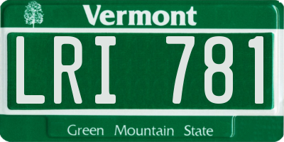 VT license plate LRI781