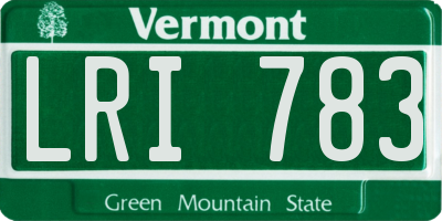 VT license plate LRI783