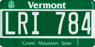 VT license plate LRI784