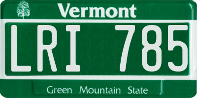 VT license plate LRI785
