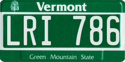 VT license plate LRI786
