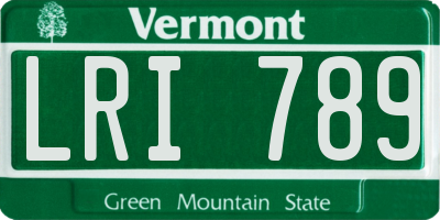 VT license plate LRI789