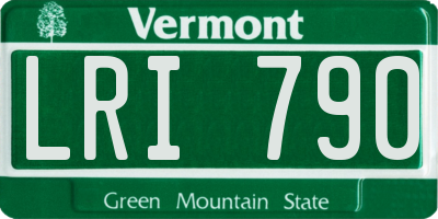 VT license plate LRI790