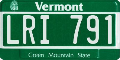 VT license plate LRI791