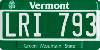 VT license plate LRI793