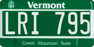 VT license plate LRI795