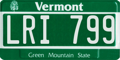 VT license plate LRI799