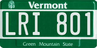 VT license plate LRI801