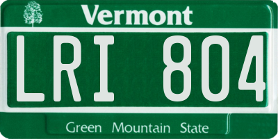 VT license plate LRI804