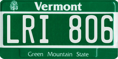 VT license plate LRI806