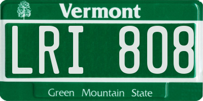 VT license plate LRI808