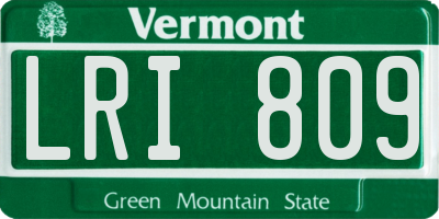 VT license plate LRI809