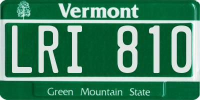 VT license plate LRI810