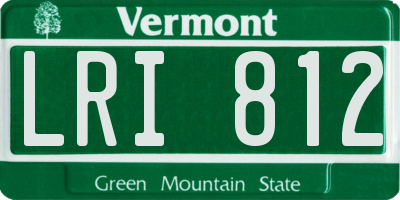 VT license plate LRI812