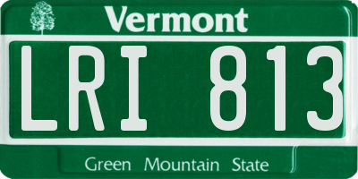 VT license plate LRI813
