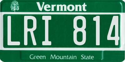VT license plate LRI814