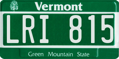 VT license plate LRI815