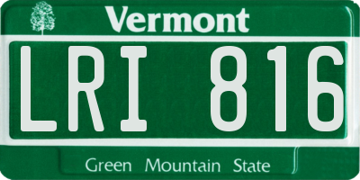 VT license plate LRI816
