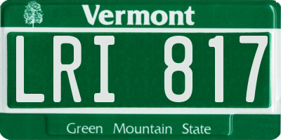 VT license plate LRI817