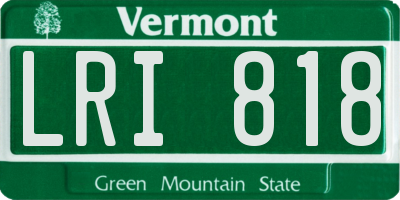 VT license plate LRI818
