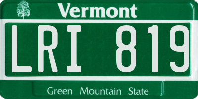 VT license plate LRI819