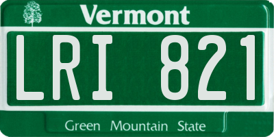 VT license plate LRI821