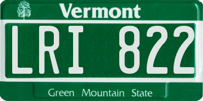VT license plate LRI822
