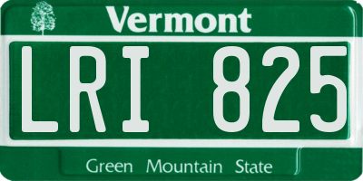 VT license plate LRI825