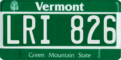 VT license plate LRI826