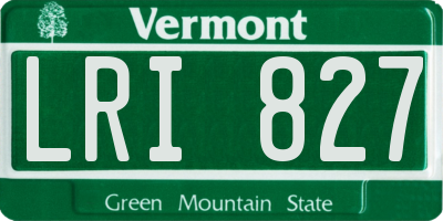 VT license plate LRI827