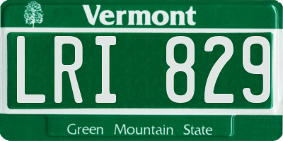 VT license plate LRI829