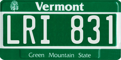VT license plate LRI831
