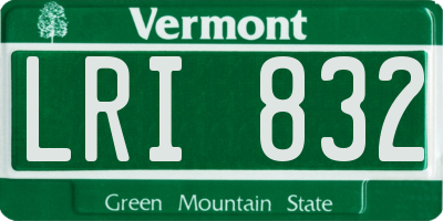 VT license plate LRI832