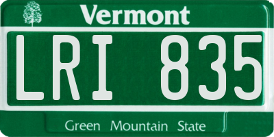 VT license plate LRI835