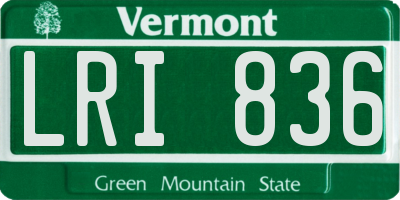 VT license plate LRI836