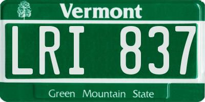VT license plate LRI837