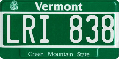 VT license plate LRI838