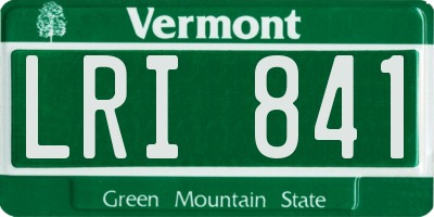 VT license plate LRI841