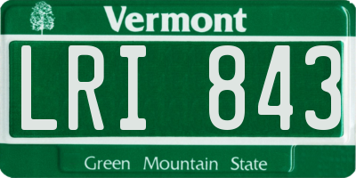 VT license plate LRI843