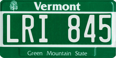 VT license plate LRI845