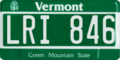 VT license plate LRI846