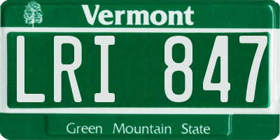 VT license plate LRI847