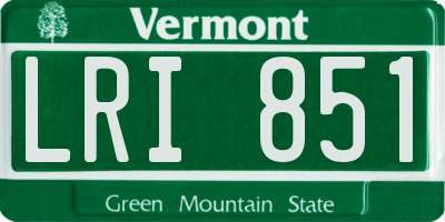 VT license plate LRI851